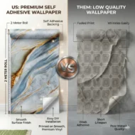 Self Adhesive White Light Blue Yellow Line Texture Wallpaper Roll 2 Meter - Image 4