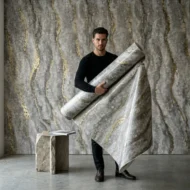 Self Adhesive Grey UV Marble Sheet (Gold Foil) - Image 4
