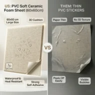 PVC Soft Brass Linen Texture Ceramic Foam Sheet 2X2 ft - Image 4