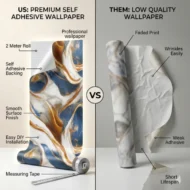 Self Adhesive White Blue Abstract Texture Wallpaper Roll 2 Meter - Image 4