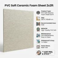 PVC Soft Pale Yellow Texture Ceramic Foam Sheet 2X2 ft - Image 4