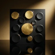 Non Self Adhesive Bubble Black Gold 3D Panel - Image 2