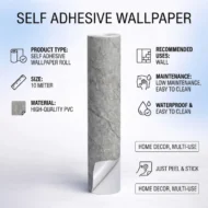Self Adhesive Wallpaper Grey Texture 10 Meter - Image 3