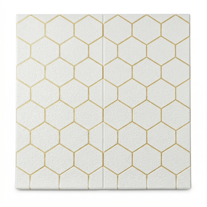 Self Adhesive Hexagon Gold Design 2.5x2.5 Foam Sheet - Image 2