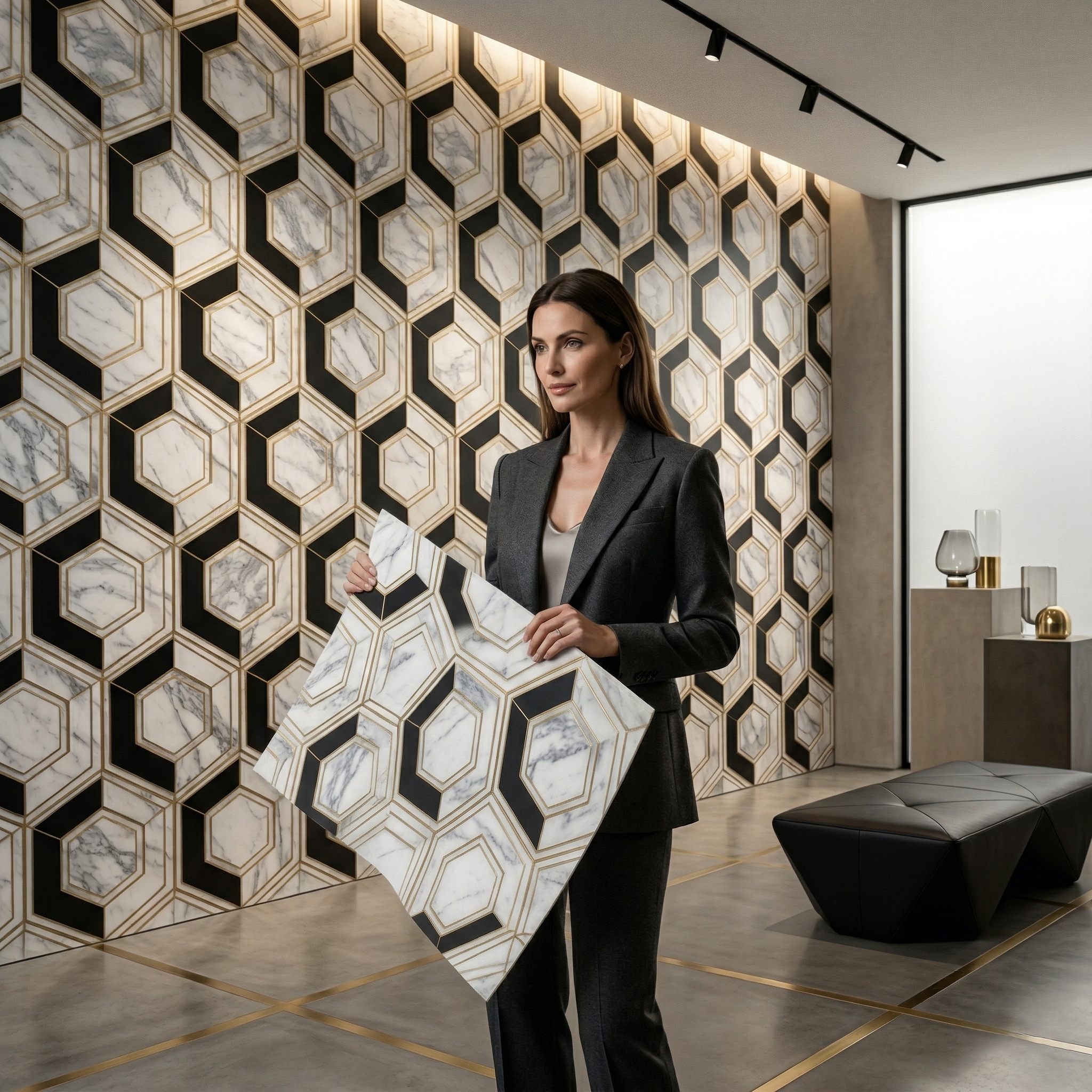 1 Self Adhesive Pentagon Design 2.5x2.5 Foam Sheet - Image 1