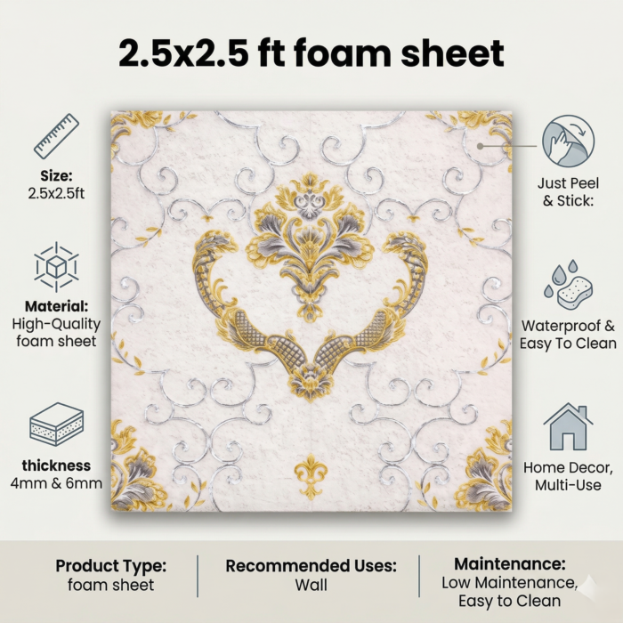 Self Adhesive Royal Design 2.5x2.5 Foam Sheet - Image 3
