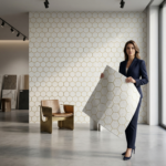 Self Adhesive Hexagon Gold Design 2.5x2.5 Foam Sheet