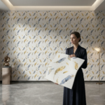 Self Adhesive White Feather Design 2.5x2.5 Foam Sheet