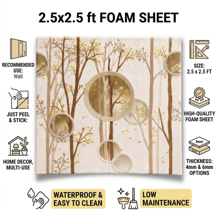 Self Adhesive Tree Design 2.5x2.5 Foam Sheet - Image 3