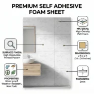 Self Adhesive White Texture Foam Sheet 2x2 - Image 4