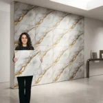 Self Adhesive Grey Yellow Line Texture Foam Sheet 2x2