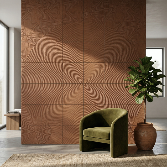 PVC Soft Brown Circle Texture Ceramic Foam Sheet 2X2 ft - Image 2