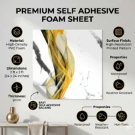 Self Adhesive White Yellow Abstract Texture Foam Sheet 2x2 - Image 5