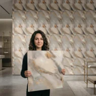 Self Adhesive Peach Abstract Texture Foam Sheet 2x2