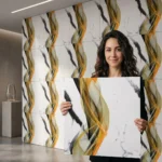 Self Adhesive White Yellow Abstract Texture Foam Sheet 2x2