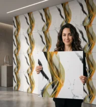 Self Adhesive White Yellow Abstract Texture Foam Sheet 2x2