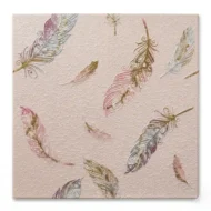 Self Adhesive Pink Feather Design 2.5x2.5 Foam Sheet - Image 2